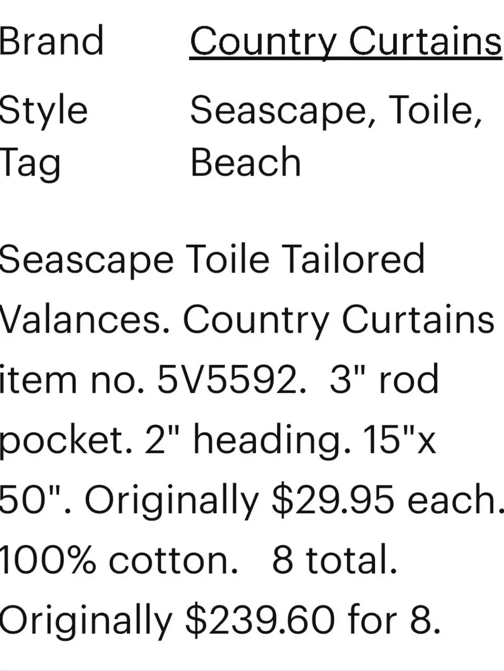 Seascape Valances